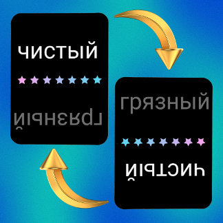 Russische Spülmaschine sauber und dreckig Magnet