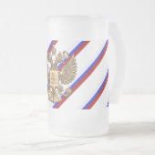 Russische Streifenflagge Mattglas Bierglas (VorderseiteRechts)