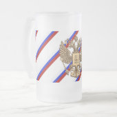 Russische Streifenflagge Mattglas Bierglas (Vorderseite Links)