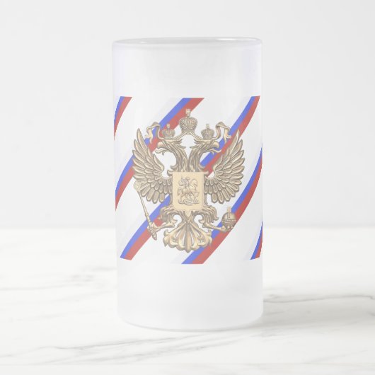 Russische Streifenflagge Mattglas Bierglas (Mittel)