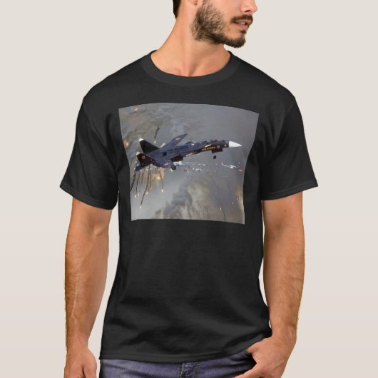 RUSSISCHE SUKOI SU-35 FALLENDE AUFFLACKERN T-Shirt (Vorderseite)