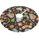 Russische Symbole: Vintages Muster. Polyester Weihnachtsbaumdecke (Schrägansicht)