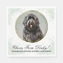 Russische Terrier Hochzeit von Napkins mit Hunde-F Serviette