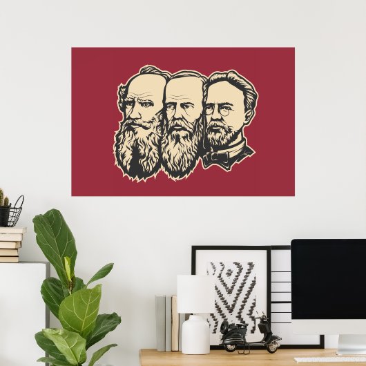 Russische Troika: Tolstoi, Dostojewski, Tschechow Poster (Heimbüro)