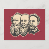 Russische Troika: Tolstoi, Dostojewski, Tschechow Postkarte (Vorderseite)