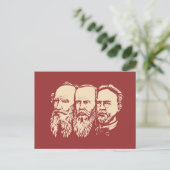 Russische Troika: Tolstoy, Dostoevsky, Tschechow Postkarte (Stehend Vorderseite)