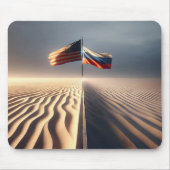 Russische und amerikanische Flagge in Sand Mousepad (Vorne)