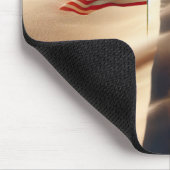 Russische und amerikanische Flagge in Windblown-Sa Mousepad (Ecke)