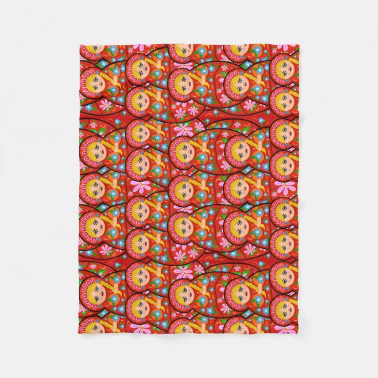 Russische Verschachtelungs-Puppe - Matryoshka Fleecedecke (Vorderseite)