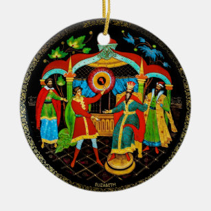 Russische Vintage Retro Märchen Fantasy farbig Keramik Ornament