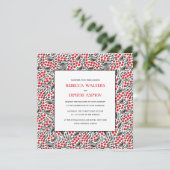 Russische Volkskunst Berry und Blätter Wedding Inv Einladung (Stehend Vorderseite)
