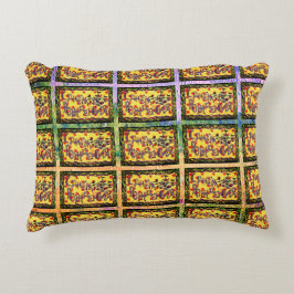 Russische Volkskunst inspiriert Gelb grün lila Dekokissen