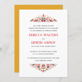 Russische Volkskunst Khokhloma Blume Feierliche Ho Einladung