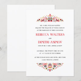 Russische Volkskunst Khokhloma Blume Feierliche Ho Einladung