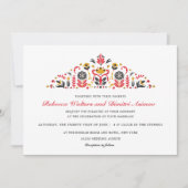 Russische Volkskunst-Khokhloma-Blume Hochzeit Einladung (Vorderseite)