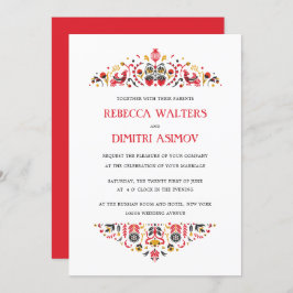Russische Volkskunst Khokhloma Blume Wedding Invit Einladung