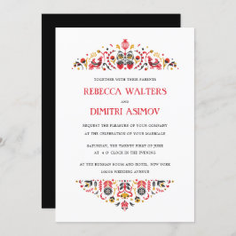 Russische Volkskunst Khokhloma Blume Wedding Invit Einladung