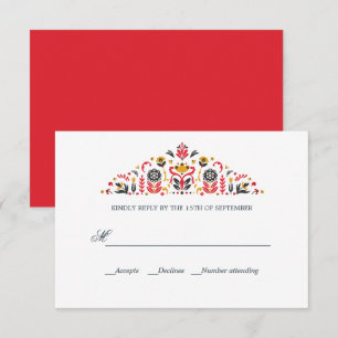 Russische Volkskunst Khokhloma Formal WEDD RSVP Karte