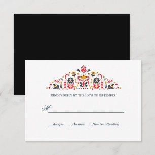 Russische Volkskunst Khokhloma Formal WEDD RSVP Karte