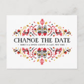 Russische Volkskunst Khokhloma Wedding POSTPONEMEN Ankündigungspostkarte (Vorderseite)