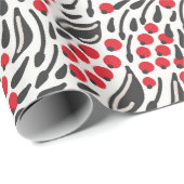 Russische Volkskunst Red Berries Black Foliage Geschenkpapier (Rolleneckpunkt)