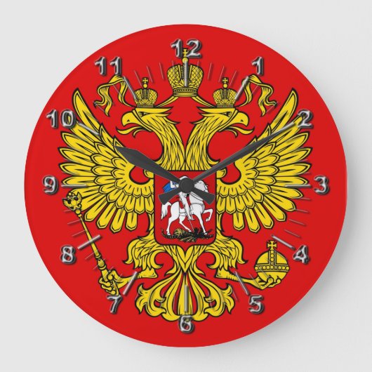 Russische Wappen Große Wanduhr (Vorderseite)