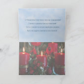 Russische Weihnachtskarte mit Kiefer, Kerzen Feiertagskarte (Innenseite)