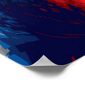 Russischer Bär - Fett Blau und Rot Design Poster (Ecke)