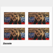 Russischer Bär Rechteckiger Aufkleber (Blatt)