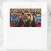 Russischer Bär Rechteckiger Aufkleber (Tasche)