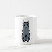Russischer blaue Katzen-Cartoon Kaffeetasse (Mittel)