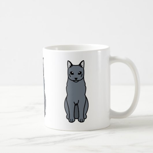 Russischer blaue Katzen-Cartoon Kaffeetasse (Rechts)