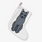 Russischer blaue Katzen-Cartoon Kleiner Weihnachtsstrumpf (Vorderansicht (hängend))