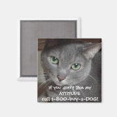 Russischer Blauer Grau Katze Attitude-Spaß Magnet (Vorderseite/Rückseite)