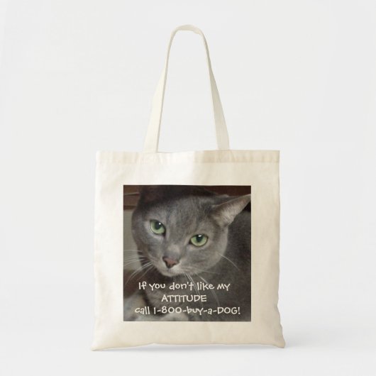 Russischer Blauer Grau Katze Attitude-Spaß Tragetasche (Vorne)