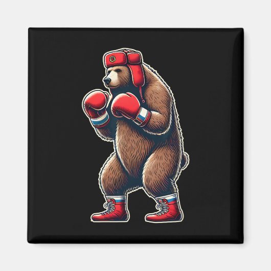 Russischer Boxbär Magnet (Vorne)