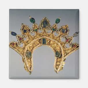 Russischer Diadem, GoldSet mit Perlen Magnet