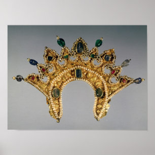 Russischer Diadem, GoldSet mit Perlen Poster