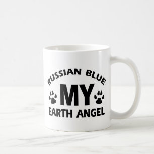 russischer Entwurf der blauen Katze Kaffeetasse