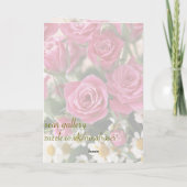 Russischer Geburtstag, rote Rosen und Kameraden Karte (Rückseite)