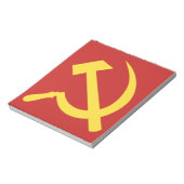 Russischer Hammer und schwarzer Notepad Notizblock (Rotiert)