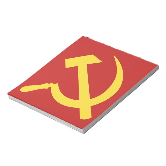 Russischer Hammer und schwarzer Notepad Notizblock (Rotiert)