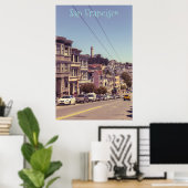 Russischer Hügel mit Coit Tower Poster (Heimbüro)