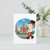Russischer Junge Postkarte (Stehend Vorderseite)