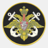 Russischer Navy-Patch Runder Aufkleber (Vorderseite)