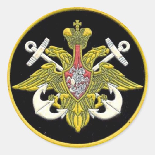 Russischer Navy-Patch Runder Aufkleber (Vorderseite)