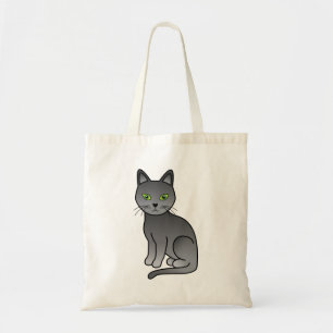 Russischer Niedlicher Cartoon Cat Illustration Tragetasche