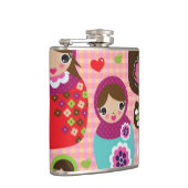 Russischer Puppenillustrationshintergrund Flachmann (Rechts)