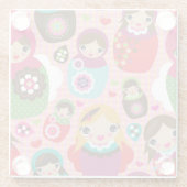 Russischer Puppenillustrationshintergrund Glasuntersetzer (Rückseite)