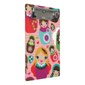 Russischer Puppenillustrationshintergrund Mini Klemmbrett (Schrägansicht)